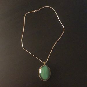 Emerald Pendant Necklace and Sterling Silver Chain